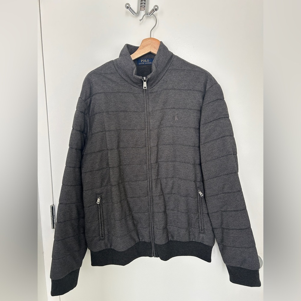 Ralph Lauren Men’s Gray Zip‑Up Jacket L – Casual, Layering, Everyday Comfort